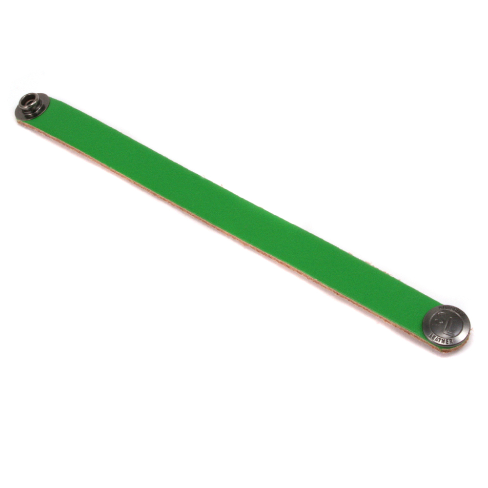 Leather & Faux Leather Leather Bracelet 1/2" Kelly Green 6.5"